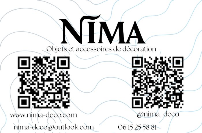 carte de visite nima, objet de décorations